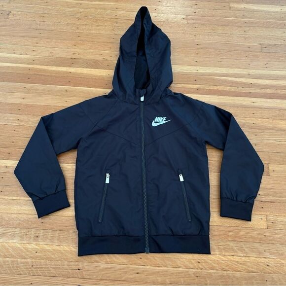 Nike Sportwear Windrunner Jet Black Zip Up Hooded Jacket - Picture 1 of 5